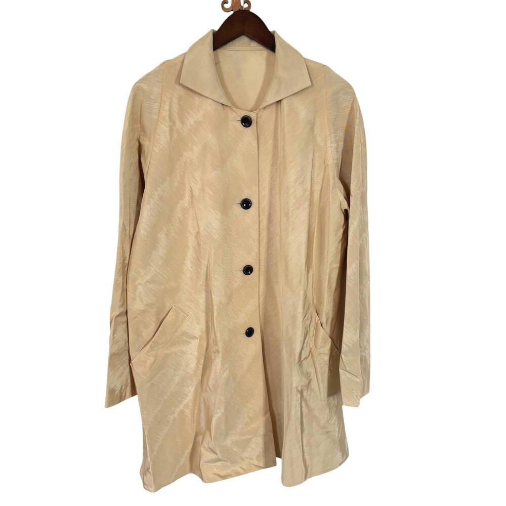 Peter Cohen Silk Jacket Womens XL Cream Quiet Luxury
